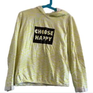 Vibrant Yellow 'Choose Happy' Kids Hoodie